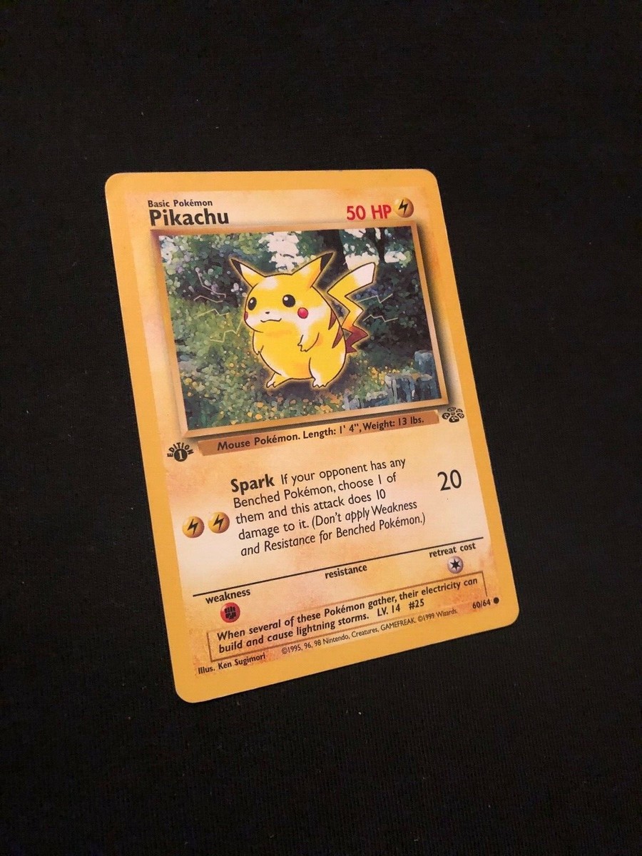 pokemon jungle 1st edition common card #60/64 pikachu Dutch (1st Edition) Trading Rotterdam Comics (Dont apply Weakness and Resistance for Benched Pokemon.) Pikachu 60/64 First Edition Jungle