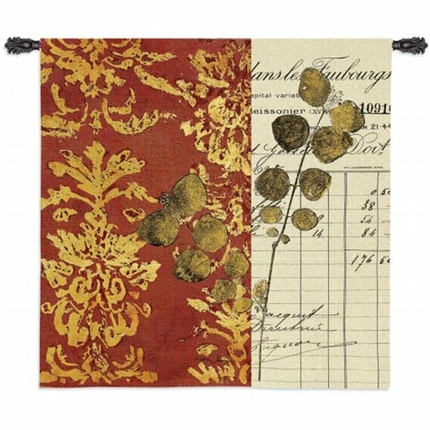 Tapiz EUCALIPTO AMUEBLADO Colgante de Pared 52x52" Hoja Tejida Follaje Botánico Foto 4 de 4