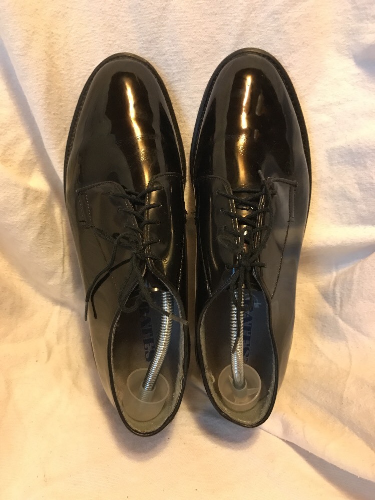 Bates Military Dress Shoes Patent Leather Shiny 11 E eBay