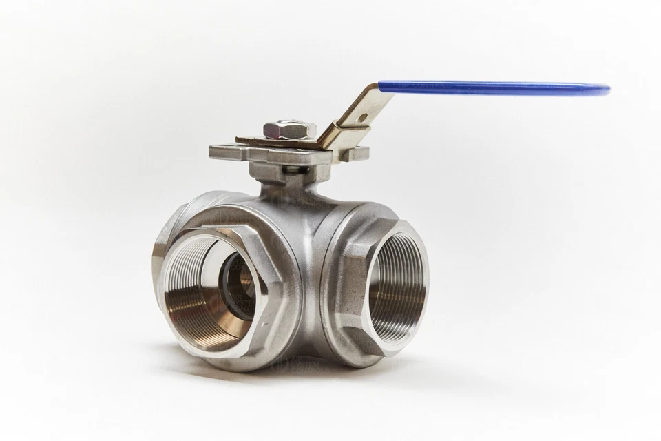 2 Inch - Stainless Steel - 3 Way - Lever Ball Valve - BSPT Female - L and T Port - Image 4 of 4