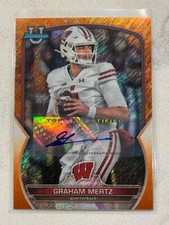 GRAHAM MERTZ 2022 Bowman University Chrome ORANGE SHIMMER REFRACTOR Auto # 3/25