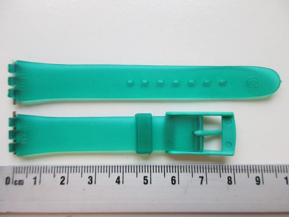 Best fit replacement Swatch transparent green rubber watch band