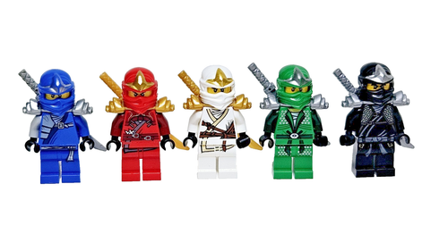 Lego Ninjago ZX Minifigure Lot Lloyd Jay Zane Cole Kai Ninja Figures w/ Swords