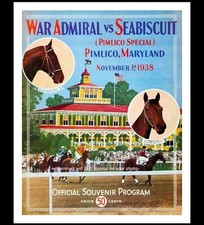 8x10 1938 Seabiscuit vs War Admiral PHOTO Poster Horse Race Racing Epic Battle