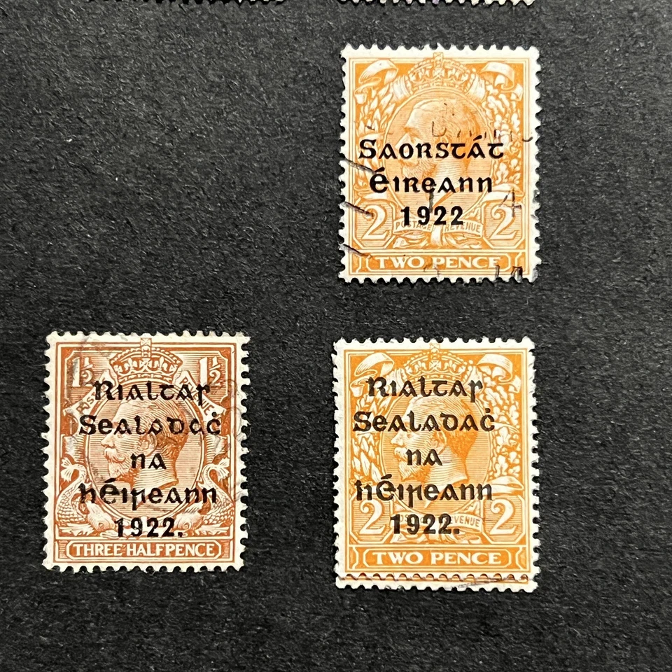 РЕДКИЙ 1922 ИРЛАНДИЯ КРАСНЫЙ/ЧЕРНЫЙ НАДПЕЧАТКА МАРКИ ЛОТ ИЗ 13 ВСЕ РАЗНЫЕ - Изображение 3 из 4