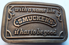 Belt buckle brass With a name like Smucker's 3.25" by Hit Line NEW in box