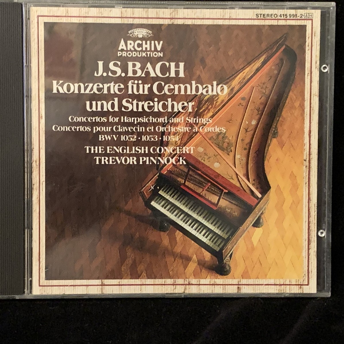 BACH Harpsichord Concertos TREVOR PINNOCK - ARCHIV CD SOLID SILVER