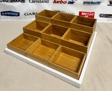 Cal-Mil 9 Compartment Bamboo Merchandiser Model: CALSK200 Custom Made 17"x18"