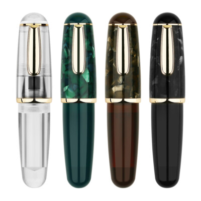Majohn Q1 Short Dropper Fountain Pen Resin Cute Pen EF/F Nib Writing Gift Pen