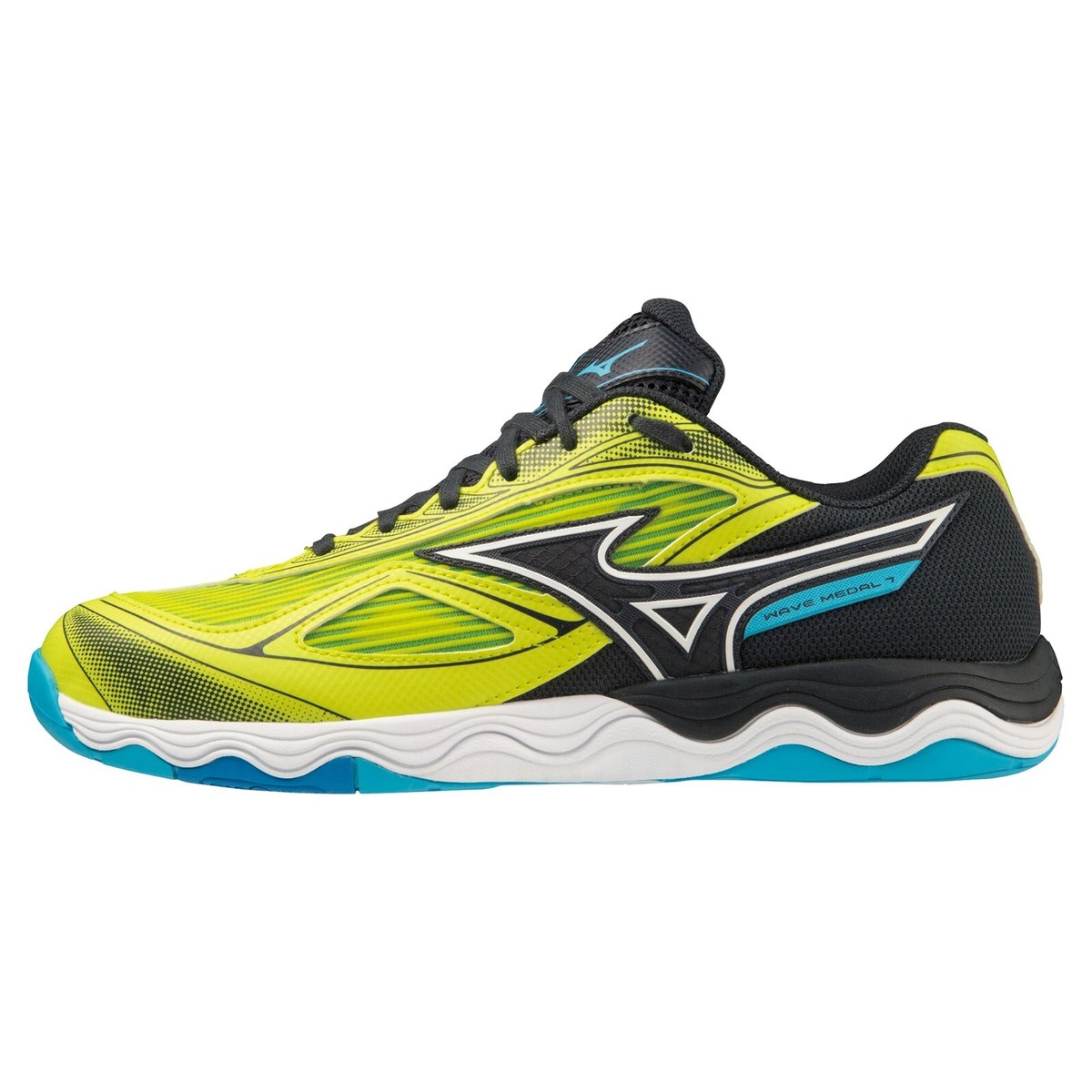 MIZUNO WAVE MEDAL 7 81GA2315 01 Yellow Black Light Blue 2E Table