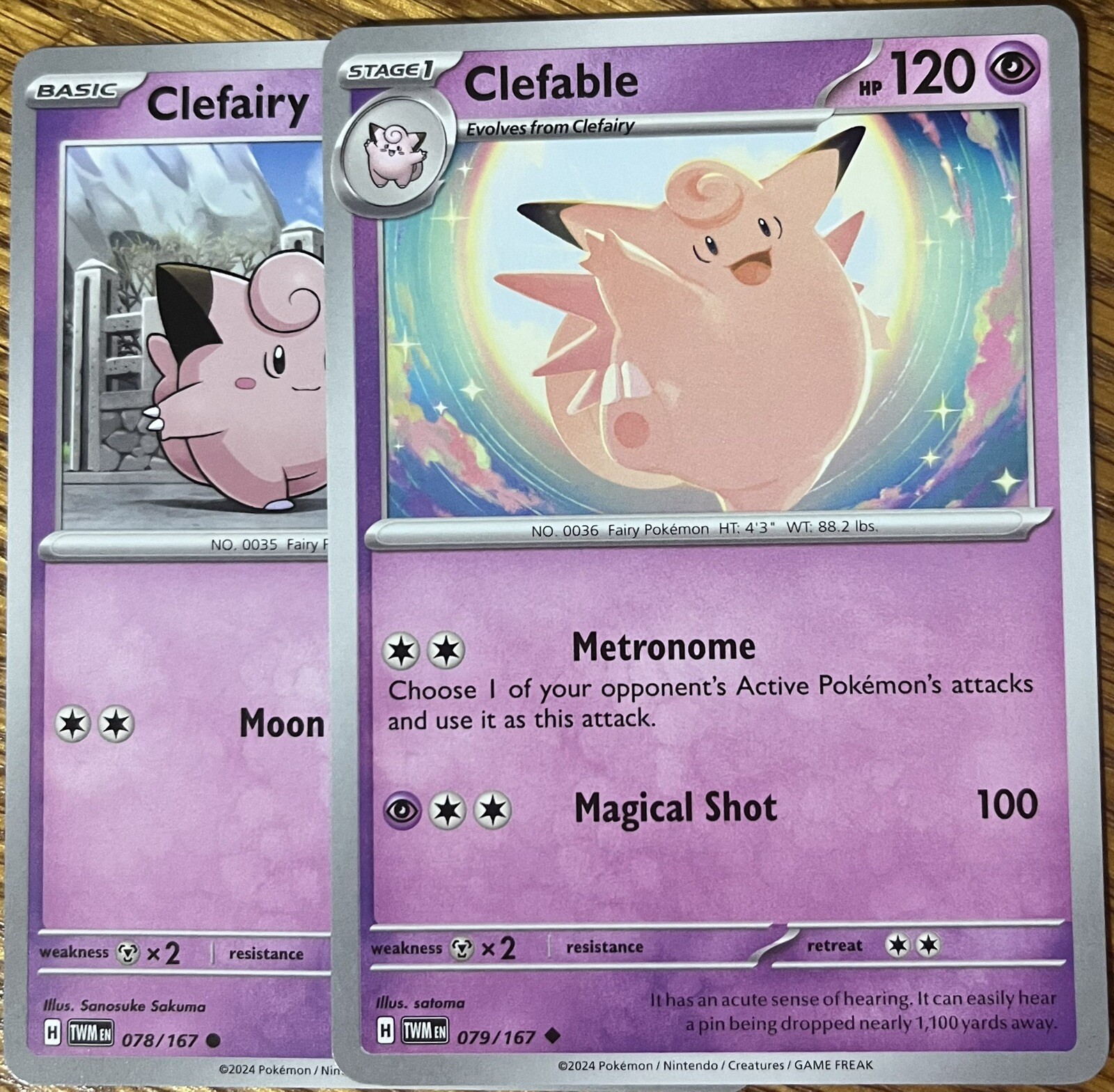 Clefairy 78/167, Clefable 79/167 - Evo Line - Twilight Masquerade - Read Desc.