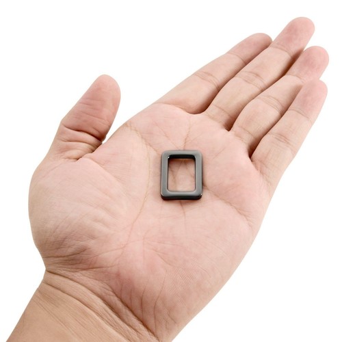 Metall Rechteck Ringschnallen 20x12,5 mm für Taschen Gürtel zum Selbermachen hellschwarz 6 Stck. - Bild 7 von 7
