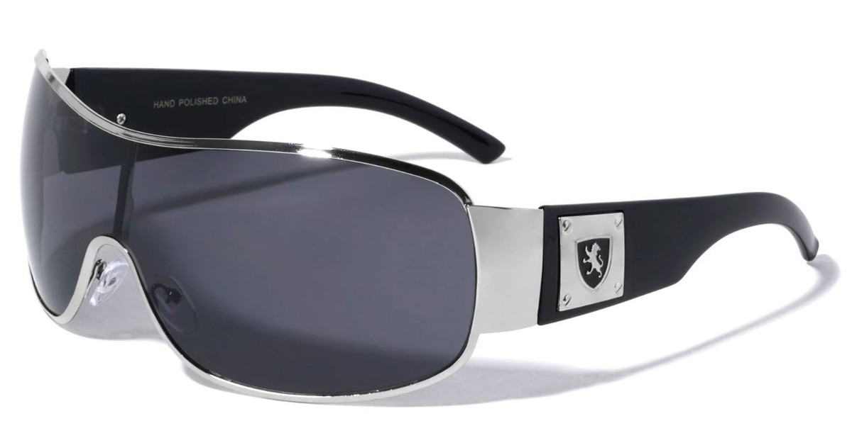 Men's Sunglasses Oversize Fashion One Piece Khan Metal Dark