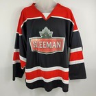 Sleeman Beer Hockey Jersey Long Sleeve Black Shirt Athletic Knit Mens size Large