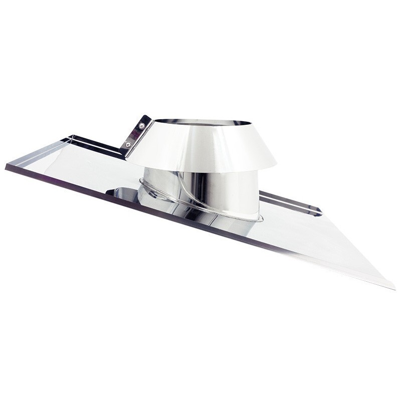 Faldale inclinato in acciaio inox 6 decimi AISI 304 per tubo da 180mm