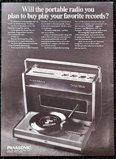 Panasonic Portable Phonograph Original 1967 Vintage Print Ad Wall Art