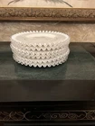 Six FENTON "Silver Crest Pattern" SALAD PLATE (Width: 8 1/2 inches) Vintage