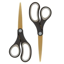 Westcott 55847 8-Inch Titanium-Bonded Scissors For Office and Home, Black/Gol...