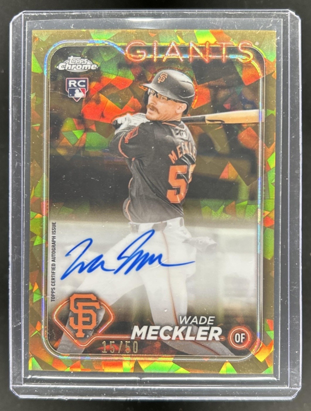 2024 Topps Chrome Sapphire Wade Meckler Auto RC Gold Refractor #/50 Giants