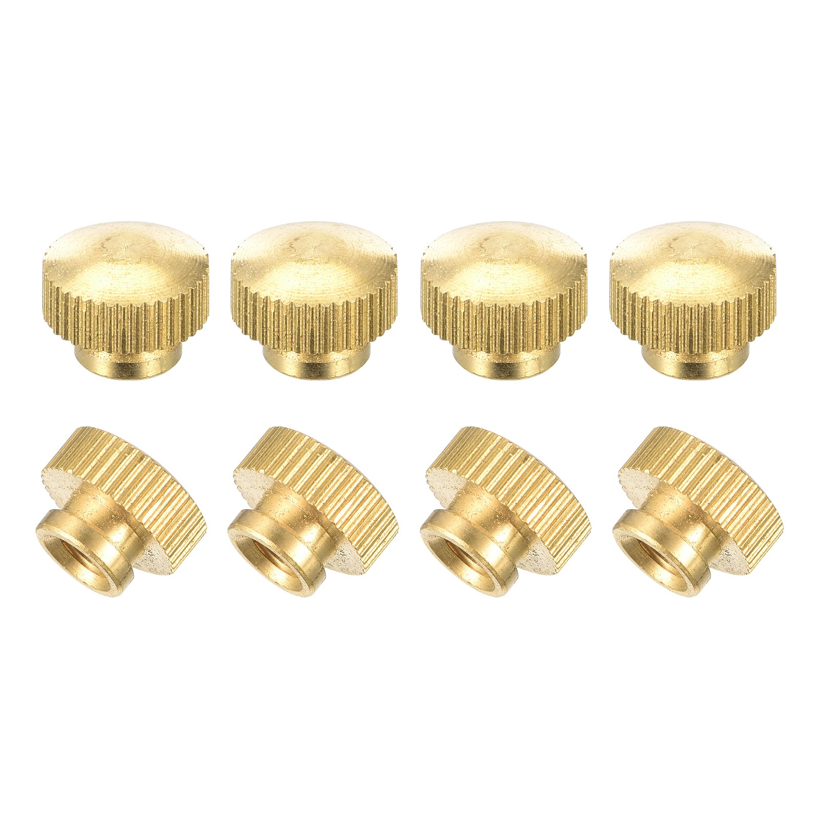Brass Knurled Thumb Nuts, M5x0.8mm Round Stepped Knobs Fasteners 8Pcs