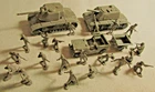 1960's Giant Hong Kong Miniature Playset Gray German Soldiers Tanks Marx