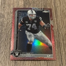 2025 Topps Chrome KOLTON MILLER Football Leather Refractor Raiders #183 READ