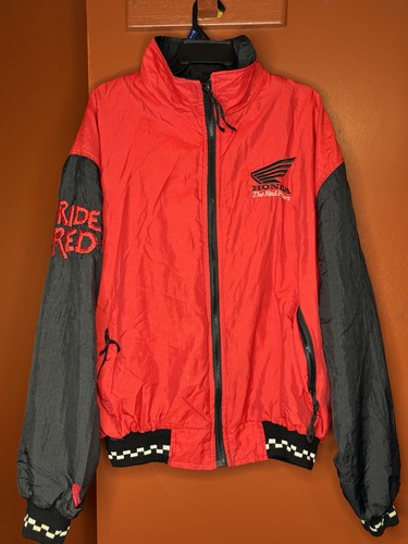 Vintage Hondaline Honda Racing Jacket Ride Red The Red Riders XL USA Made