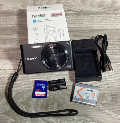 Sony Cyber-shot DSC-W830 20.1MP Digicam Black Zeiss 8x Zoom 32GB Bundle Tested