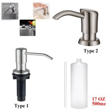Soap Dispenser for Kitchen Sink Lotion Dispenser with 17OZ Bottle Brushed Nickel