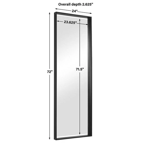 Uttermost Kahn Rectangular Oversized Iron Metal Mirror in Satin Black - Picture 7 of 7