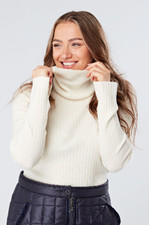 Swing Out Sister Golf Ladies Claire Knit Sweater & Snood in White - Size medium