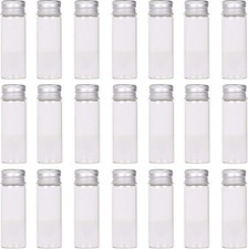 24 Tiny Jars with Aluminum Screw Lids 15ml Small Glass Bottles Clear Mini Vials