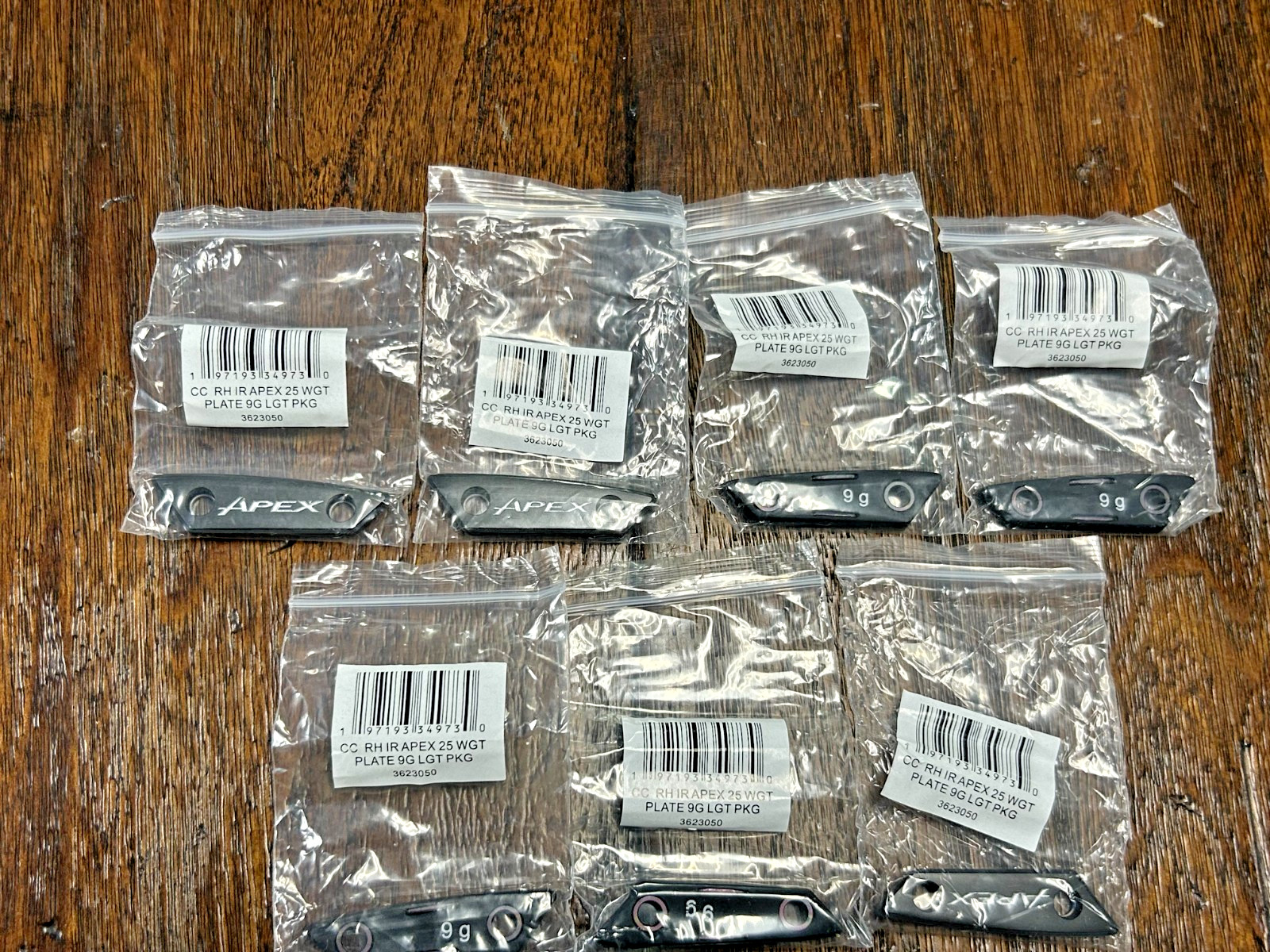 (7) 2025 RH APEX Weight 9 Gram Iron Plates (screws not included) - New