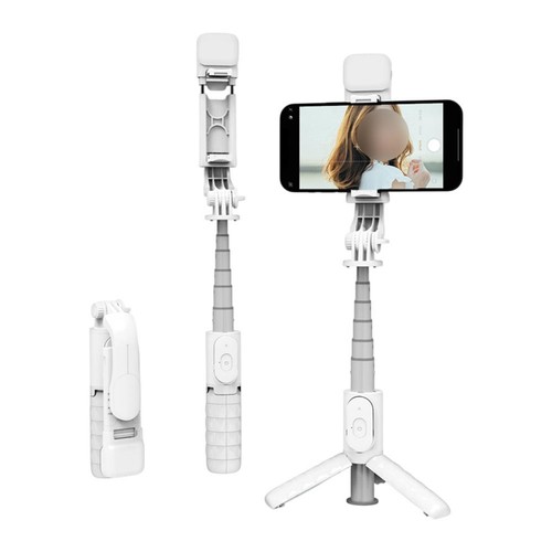 Multifunktionales Selfie Stativ mit integriertem Licht und Fernbedienung