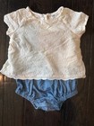 6-12M Carter's & Old Navy Summer Bundle | Floral Romper + Eyelet Top & Bloomers — photo 2