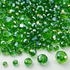 600pcs Crystal Glass Beads 3mm 4mm 6mm 8mm 10mm Rondelle Faceted Crystal Bead...