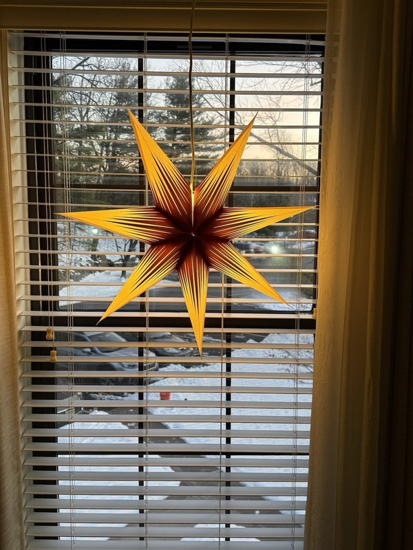 IKEA Strala Paper Star Lights - 28” Red Stripes. 2 Lights, 2 Cords, 2 Bulbs NEW