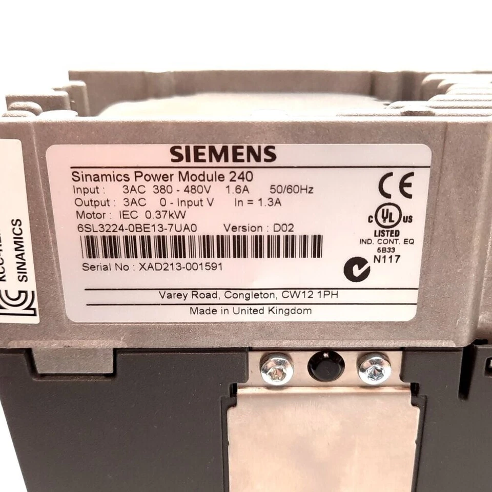 Nuevo módulo de alimentación Siemens 6SL3224-0BE13-7UA0 6SL3 224-0BE13-7UA0 G120 PM 240 Foto 4 de 4