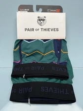 Pair of Thieves Boxer Briefs Men's Underwear 2 pack Green Stripe M Medium 31-33”