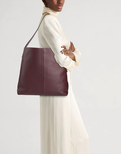 McQueen - Women - Pebbled-leather Shoulder bag - Burgundy