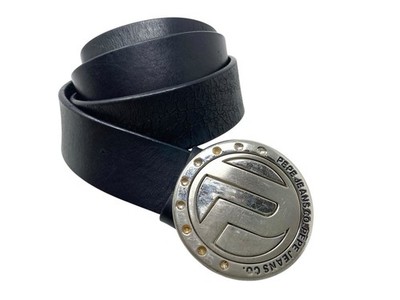 VTG Pepe Jeans London Mens Genuine Leather Belt 90's Hip Hop Retro Buckle Logo L