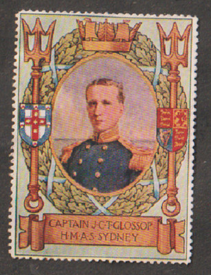 Captain J. C. T. Glossop H.M.A.S. Sydney vintage poster stamp