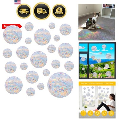 36PCS Circle Window Clings - Anti-Collision Window Decals to Save Birds from ...