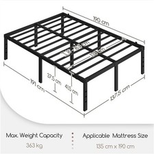 Double Metal Platform Bed Frame with Heavy Duty Steel Slat Support Non-slip