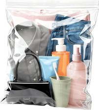 3Mil Thick Extra Large Storage Bags Clear 16"X 20" Zip Plastic Bags 3.5 Gallon