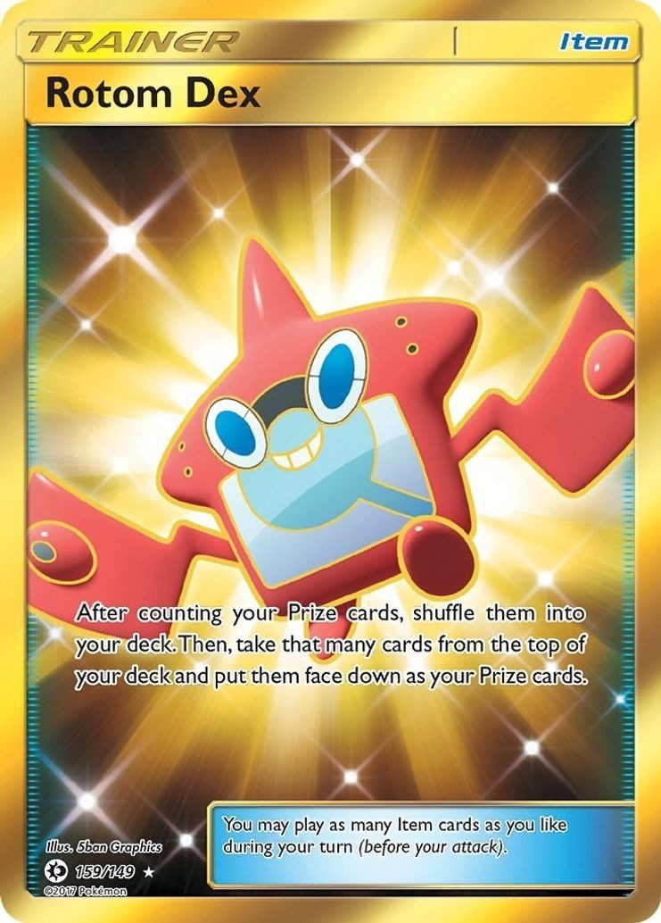 Rotom Dex - 159/149 - Pokemon Sun & Moon Base Set Secret Rare Card NM