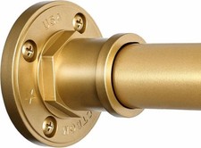 Industrial Shower Curtain Rod - 2-in-1 Tension Design, 43-72 Inch, Gold