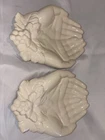 Vintage Westmoreland Milk Glass Grape Leaves Open Hands Soap Candy Dish *READ
