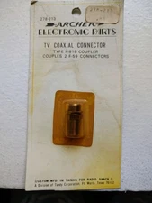 Archer TV Coaxial Connector F-81B Couples 2 F-59 Connectors 