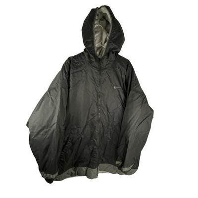 Nike Jacket Mens 2XL Black Reversible Hooded Puffer Lined Warm Outdoor